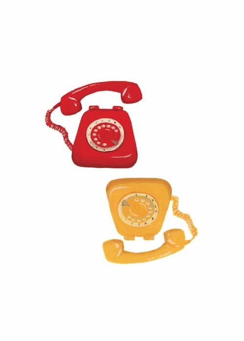 Peinture de 2 téléphones à la gouache