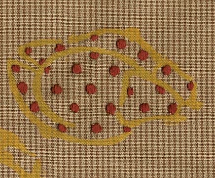 Peinture et broderie de 3 insectes sur tissus à carreaux détails
