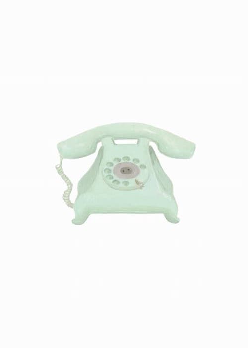 Peinture gouache d'un téléphone rétro vert d'eau